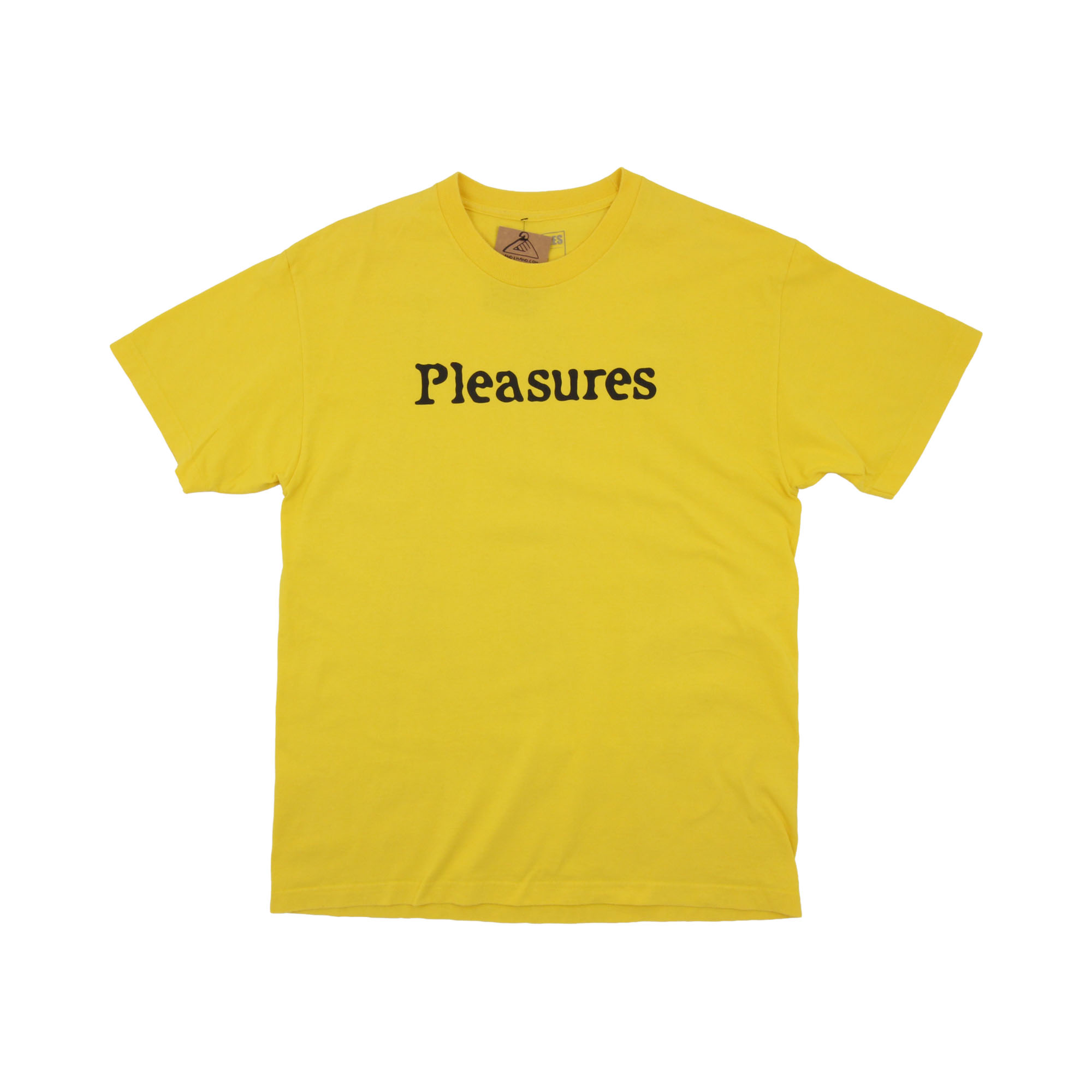 Pleasures Center Logo T-Shirt Yellow - L 
