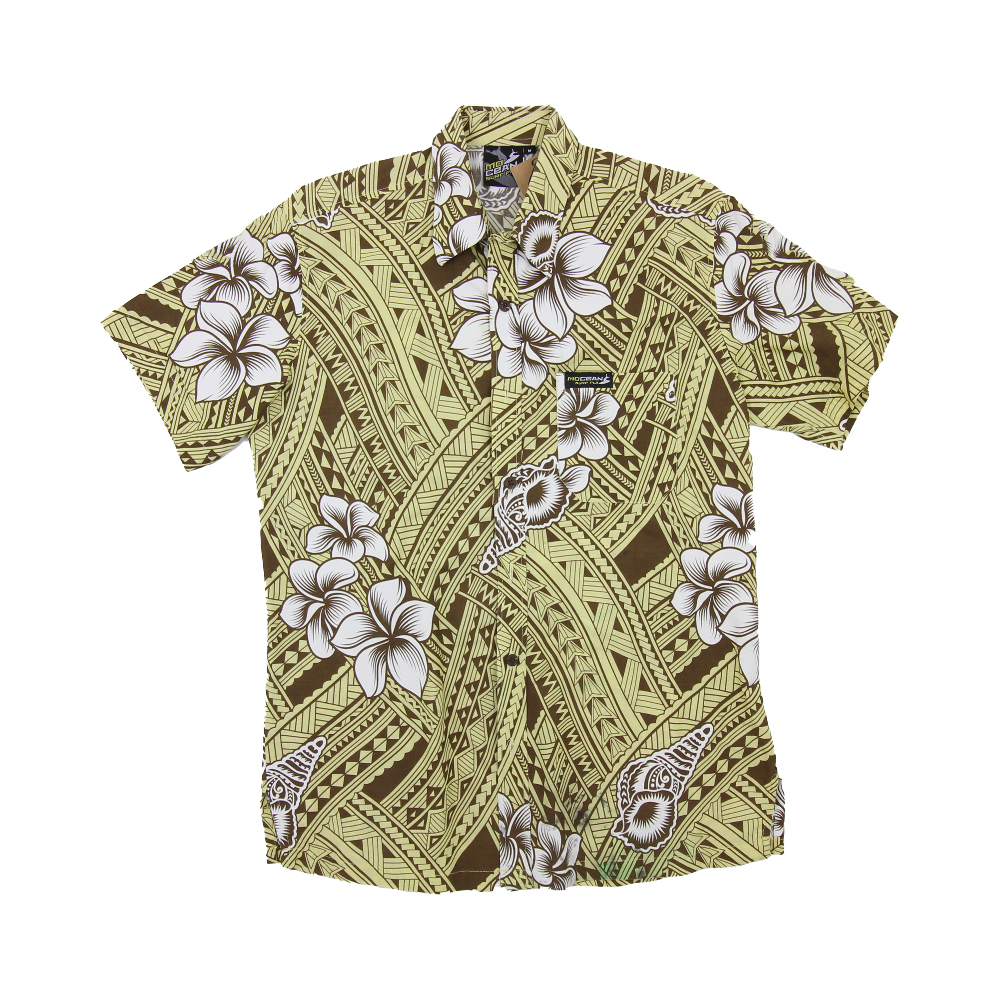 Mo Cean Surf Fiji Short Sleeve Shirt Yellow -  M/L