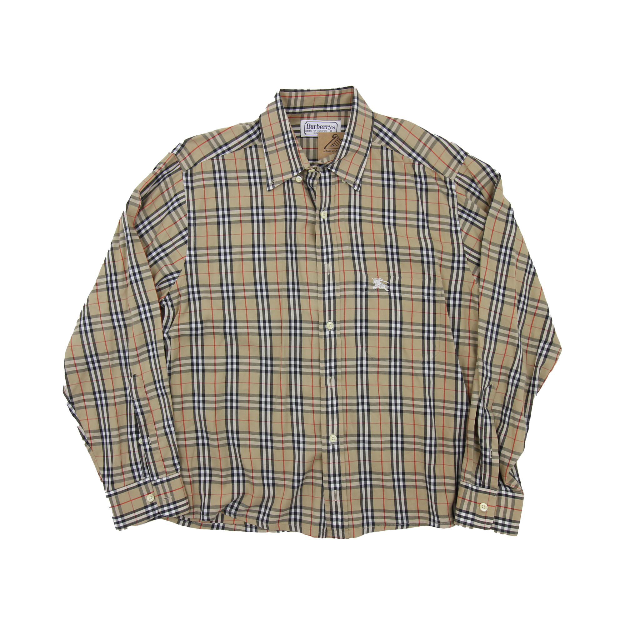 Burberry Embroidered Logo Long Sleeve Shirt -  M